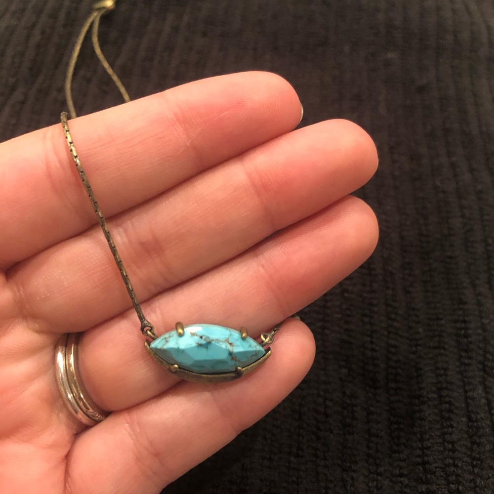 Adjustable teal and bronze Kendra Scott necklace